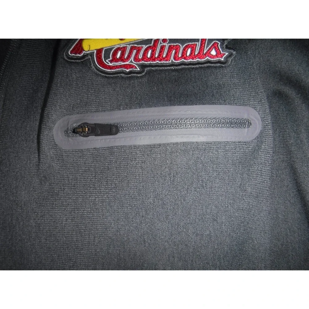 Nike BSBL Genuine Merchandise Men's XL St Louis‎ Cardinals 1/4 Zip Pullover Gray